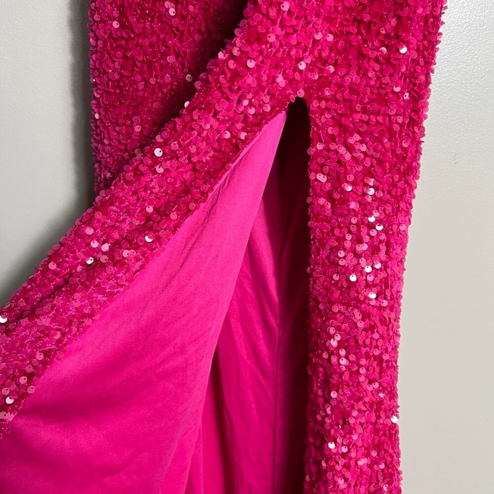 NWT Berlinnova Hot Pink Full Sequin Mermaid Prom Dress Long Formal Size 2 - Picture 7 of 14